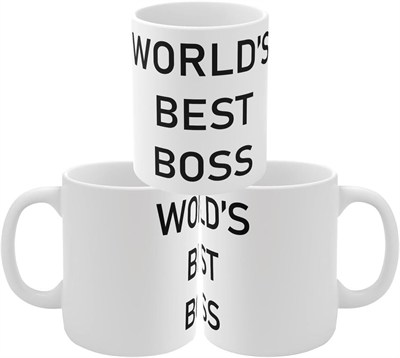 HobiShop(1323) Beyaz The Office Worlds Best Boss Original Baskılı Kupa Bardak beyaz