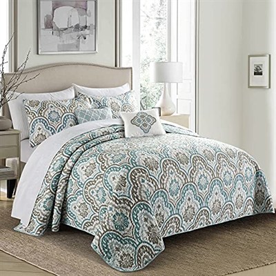 Home Soft Things Yorgan Örtüleri, Polyester Karışımı, Camgöbeği Aqua, 309,8 cm x 269,2 cm