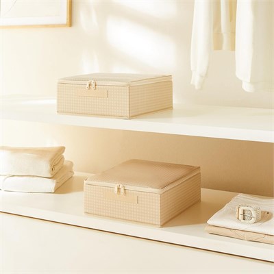 Home Wave 2li Bej Pötikare Destekli Kutu Hurç Set 31 X 38 X 12 Cm
