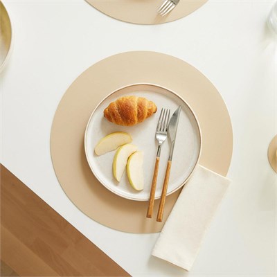 Home Wave 2li Bej/taş Renk Suni Deri Amerikan Servis Ø 36 Cm