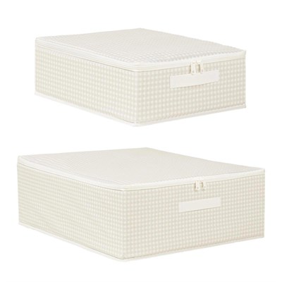 Home Wave 2li Gri Pötikare Destekli Kutu Hurç Set 31 X 38 X 12 + 45 X 55 X 18 Cm