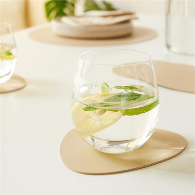 Home Wave 4lü Bej/taş Renk Suni Deri Bardak Altlığı 13 X 11.5 Cm
