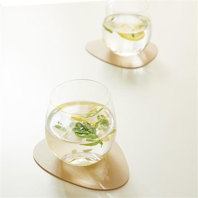 Home Wave 4lü Bej/taş Renk Suni Deri Bardak Altlığı 13 X 11.5 Cm