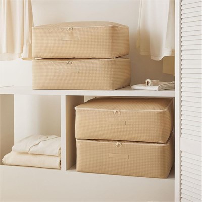 Home Wave 4lü Büyük Boy Bej Pötikare Baza Altı Hurç Set 62 X 46 X 22 Cm