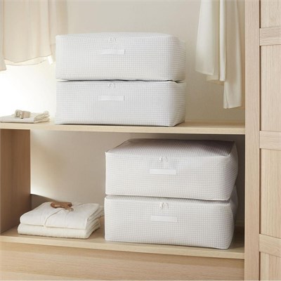 Home Wave 4lü Büyük Boy Gri Pötikare Baza Altı Hurç Set 62 X 46 X 22 Cm