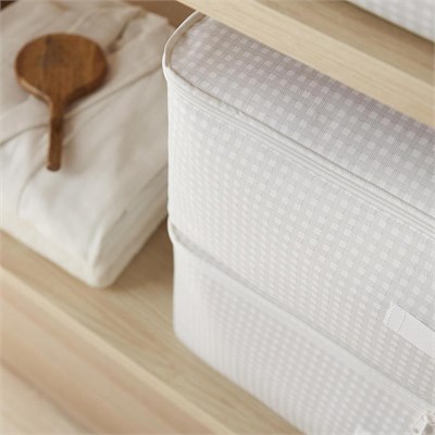 Home Wave 4lü Büyük Boy Gri Pötikare Baza Altı Hurç Set 62 X 46 X 22 Cm