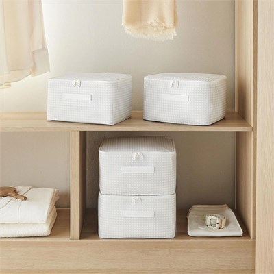 Home Wave 4lü Küçük Boy Gri Pötikare Hurç Set 30 X 22 X 18 Cm