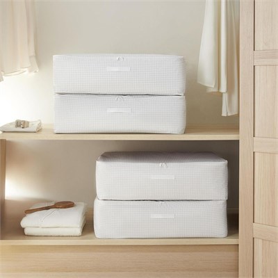 Home Wave 4lü Mega Boy Gri Pötikare Baza Altı Hurç Set 74 X 46 X 22 Cm