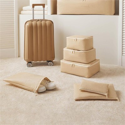 Home Wave 6lı Bej Pötikare Bavul İçi Düzenleyici Set