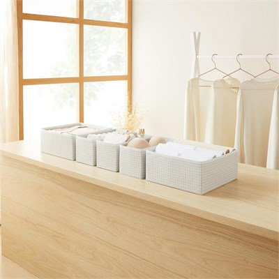 Home Wave 6lı Gri Pötikare Çekmece İçi Düzenleyici Kutu 2 Adet 28 X 28 X 13 / 2 Adet 28 X 13 X 13 / 2 Adet 14 X 14 X 13 Cm