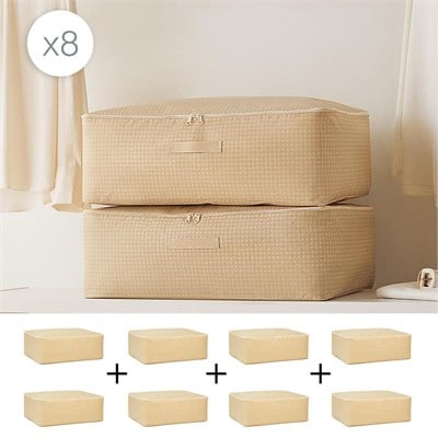 Home Wave 8li Büyük Boy Bej Pötikare Baza Altı Hurç Set 62 X 46 X 22 Cm