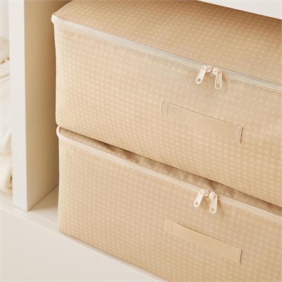 Home Wave 8li Büyük Boy Bej Pötikare Baza Altı Hurç Set 62 X 46 X 22 Cm