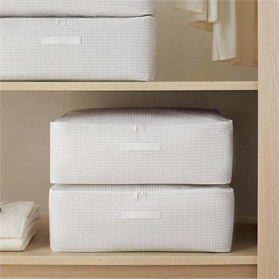 Home Wave 8li Büyük Boy Gri Pötikare Baza Altı Hurç Set 62 X 46 X 22 Cm