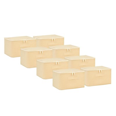 Home Wave 8li Küçük Boy Bej Pötikare Hurç Set 30 X 22 X 18 Cm