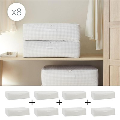 Home Wave 8li Mega Boy Gri Pötikare Baza Altı Hurç Set 74 X 46 X 22 Cm