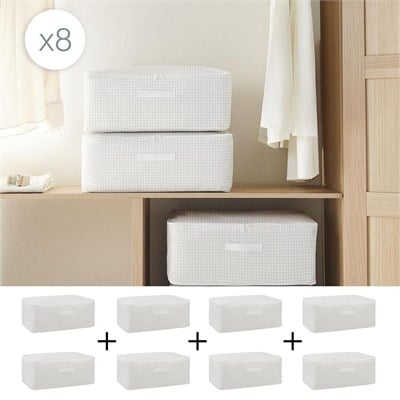 Home Wave 8li Orta Boy Gri Pötikare Hurç Set 52 X 28 X 21 Cm