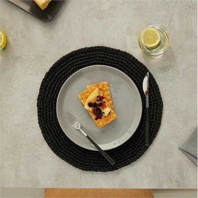 Home Wave Ocean Home Textile 2li Siyah Renk Rafya Amerikan Servis Ø 36 Cm