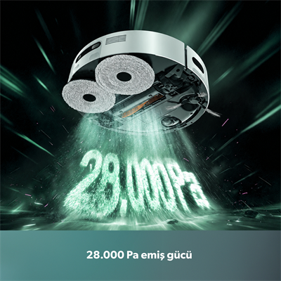 Homend Alex 40 Otomatik Boşaltım Sistemli Moplu 28.000 Pa Robot Süpürge