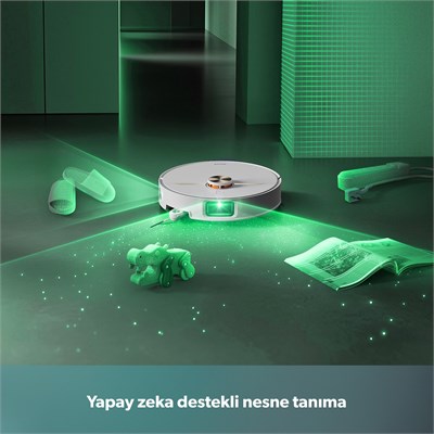 Homend Alex 50 Pro Ulticlean AI Destekli Akıllı Robot Süpürge 28000 Pa Emiş Güçlü Beyaz