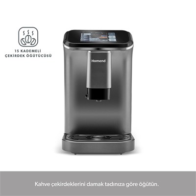 Homend Coffeebreak 5008H Kahve Öğütücülü,Süt Köpürtücülü,Dokunmatik Ekranlı Full Otomatik Espresso Makinesi