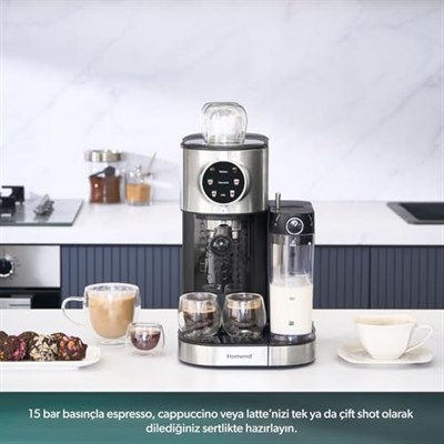 Homend Coffeebreak 5015H Süt Köpürtücülü Manuel Espresso Makinesi