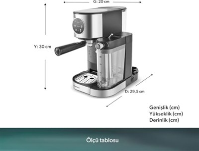 Homend Coffeebreak 5015H Süt Köpürtücülü Manuel Espresso Makinesi