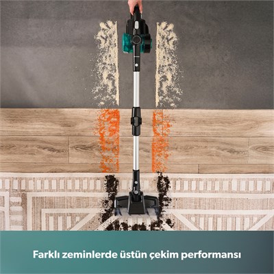 Homend Dustrider 1264H Şarjlı Turbo Başlıklı Dikey Süpürge Siyah