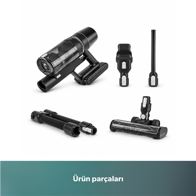 Homend Dustrıder 1273H Kablosuz Katlanabilir Borulu Şarjlı Dikey Süpürge Kırmızı