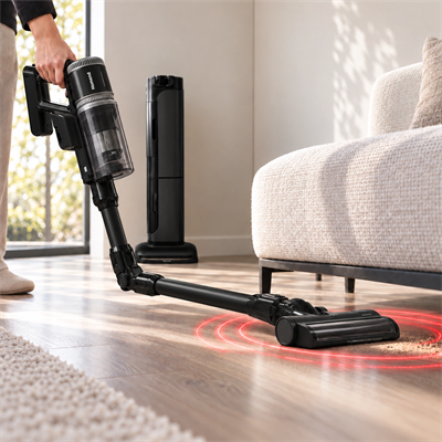 Homend Dustrider Pro 1270H Toz İstasyonlu Ergonomik Dikey Süpürge Siyah