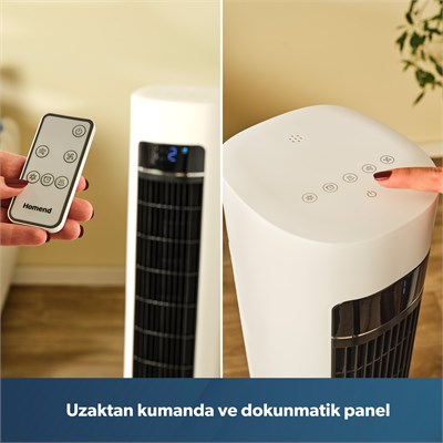 Homend Fanomen 9011H Uzaktan Kumandalı Soğuk Su ve Buz Hazneli Kule Tipi Vantilatör 60W