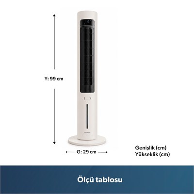 Homend Fanomen 9011H Uzaktan Kumandalı Soğuk Su ve Buz Hazneli Kule Tipi Vantilatör 60W