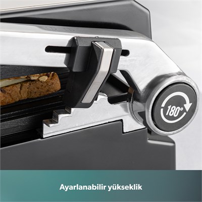 Homend Grilliant 1344H Inox Gövdeli, Döküm Plakalı Tost ve Izgara Makinesi