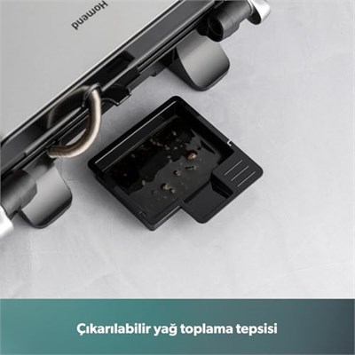 Homend Grilliant 1349H 4 Dilim Kapasiteli Gövdeli Döküm Plakalı Tost ve Izgara Makinesi Inox 2000W