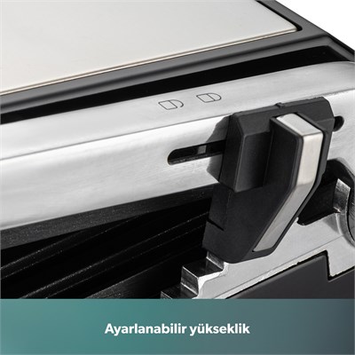 Homend Grilliant 1366H Inox Gövdeli Çıkarılabilir Döküm Plakalı Tost ve Izgara Makinesi