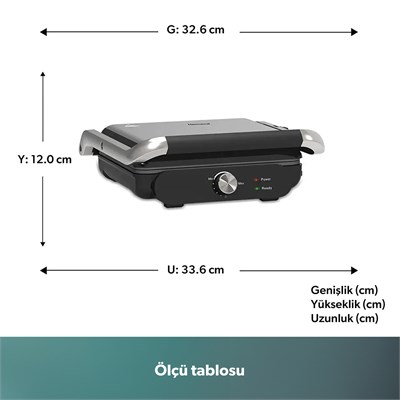 Homend Grilliant 1366H Inox Gövdeli Çıkarılabilir Döküm Plakalı Tost ve Izgara Makinesi