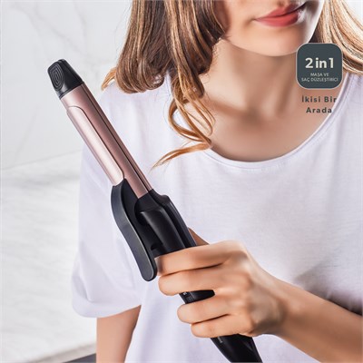 Homend Hairmony 4605H 2si 1 Arada Düzleştirici ve Maşa Özellikli Saç Şekillendirici