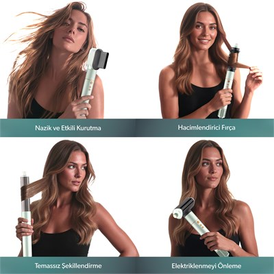Homend Hairmony 4606h Plus Saç Kurutma ve Şekillendirme Seti Su Yeşili