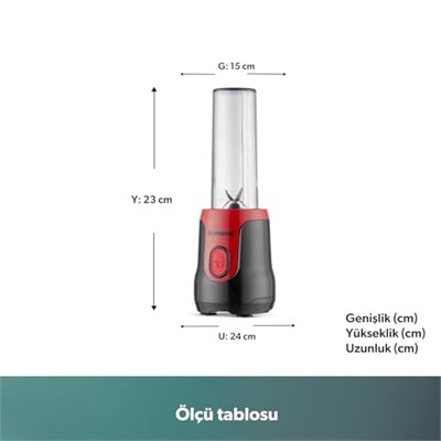 HOMEND Homend Mixfresh 7026H Kişisel Smoothie Blender Siyah Kırmızı