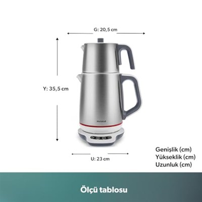 Homend Royaltea 1709H Dokunmatik Konuşan Çelik Çay Makinesi Inox