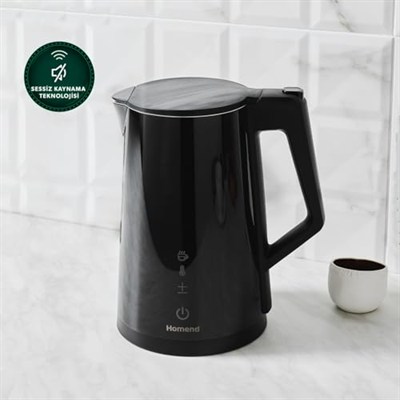 Homend Smart Heatrow 1616H Dokunmatik, Çift Duvarlı, Paslanmaz Çelik, Sessiz Cool Touch, XL Su Isıtıcı Wi-Fi ile kontrol