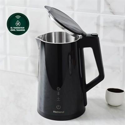 Homend Smart Heatrow 1616H Dokunmatik, Çift Duvarlı, Paslanmaz Çelik, Sessiz Cool Touch, XL Su Isıtıcı Wi-Fi ile kontrol