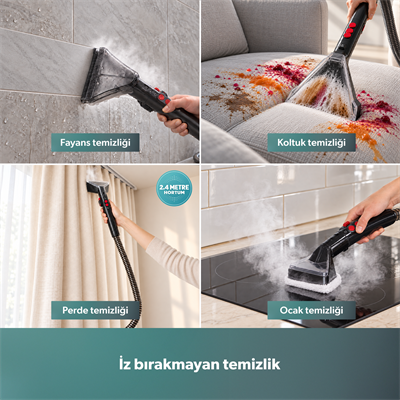 Homend Stain-X 1257H 2 in 1 Halı ve Buharlı Temizleme Makinesi