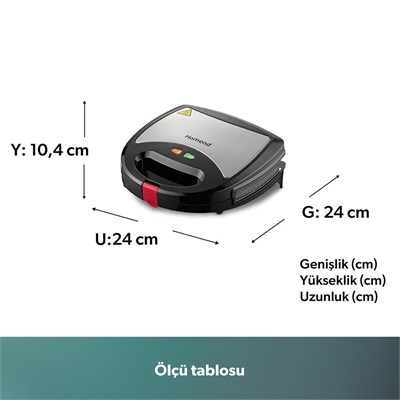 Homend Toastbuster 1325H Çıkarılabilir Waffle Plakalı Tost Makinesi