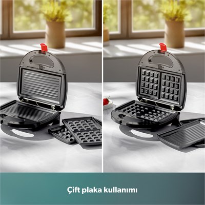 Homend Toastbuster 1325H Çıkarılabilir Waffle Plakalı Tost Makinesi
