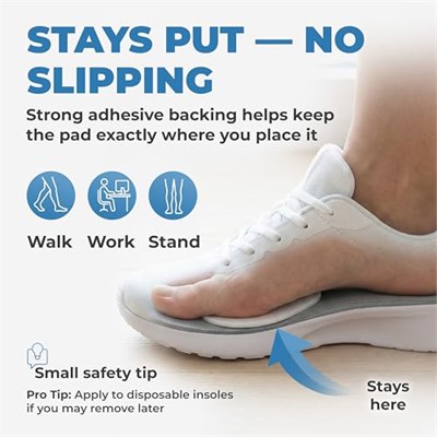 Homergy Metatarsal Pedler - Kadınlar ve Erkekler için Ayak Pedleri - Ağrı Giderme için Ayak Pedleri - Metatarsalji için Ön Ayak Pedleri, Mortons Nöroma - 1/4 inç Kalınlık - 12 Adet