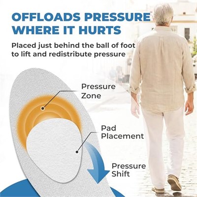 Homergy Metatarsal Pedler - Kadınlar ve Erkekler için Ayak Pedleri - Ağrı Giderme için Ayak Pedleri - Metatarsalji için Ön Ayak Pedleri, Mortons Nöroma - 1/4 inç Kalınlık - 12 Adet