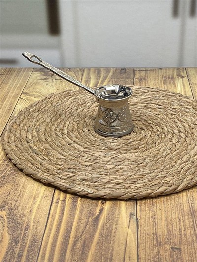Hometarz Paslanmaz Çelik Desenli Döküm Cezve 50 ml Gümüş