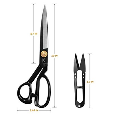 Homlynn Kumaş Makas 25.5cm - Kumaş Giyim Deri Sağ Elle Siyah Kesim İçin Terzi Makas