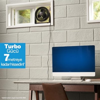 HONEYWELL TurboForce Turbo Vantilatör HT900E, Sessiz Soğutma, 90 Dereceye Kadar Ayarlanabilir Eğim Açısı, 3 Hız Ayarı, Duvara Montaj, Masa Vantilatörü - Siyah