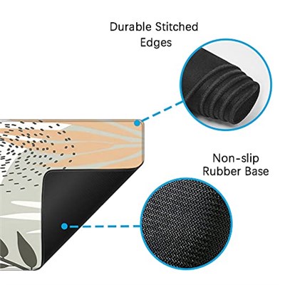 HOPONY Klavye Mouse Pad Seti, Masa Pedi + Klavye Bilek Dayanağı Desteği+Bilek Dayanağı, Kolay Yazma Ağrısı Giderici, 4 Adet (31,5 x 11,8 inç) Ergonomik XXL Ultra Kalın Mousepad Masa Mat Yapraklar